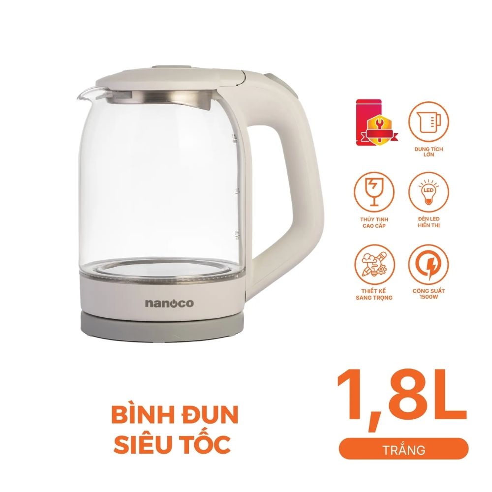 Bình đun siêu tốc 1.8L Nanoco NKT1875W