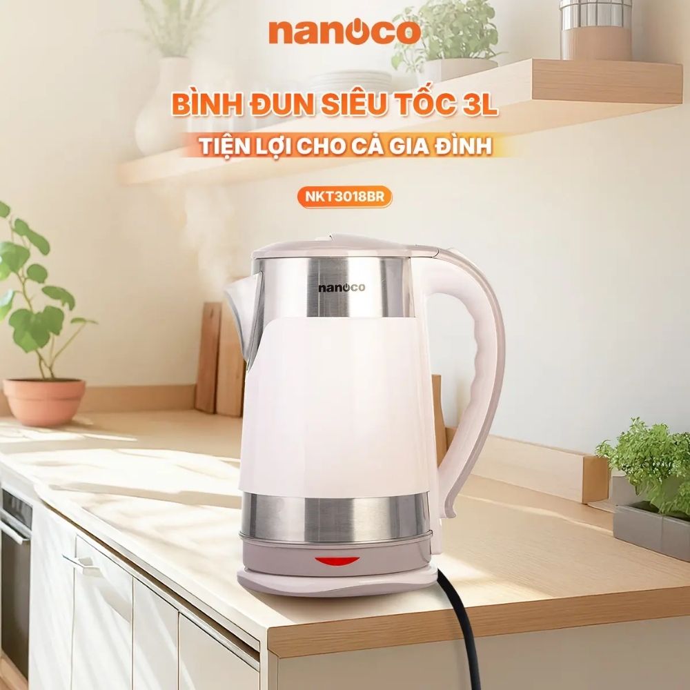 Bình đun siêu tốc 3L Nanoco NKT3018BR