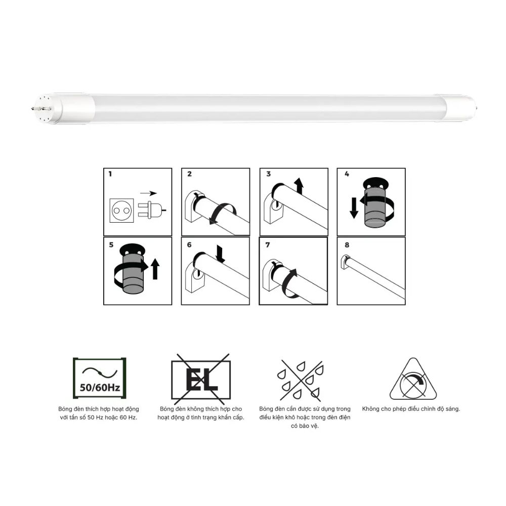 Đèn Led tuýp T8 1.2m 20W Nanoco NT8G206 / NT8G203