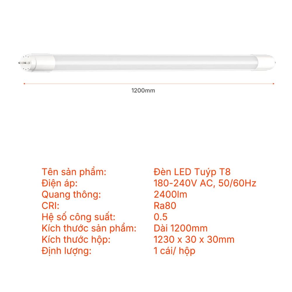 Đèn Led tuýp T8 1.2m 20W Nanoco NT8G206 / NT8G203