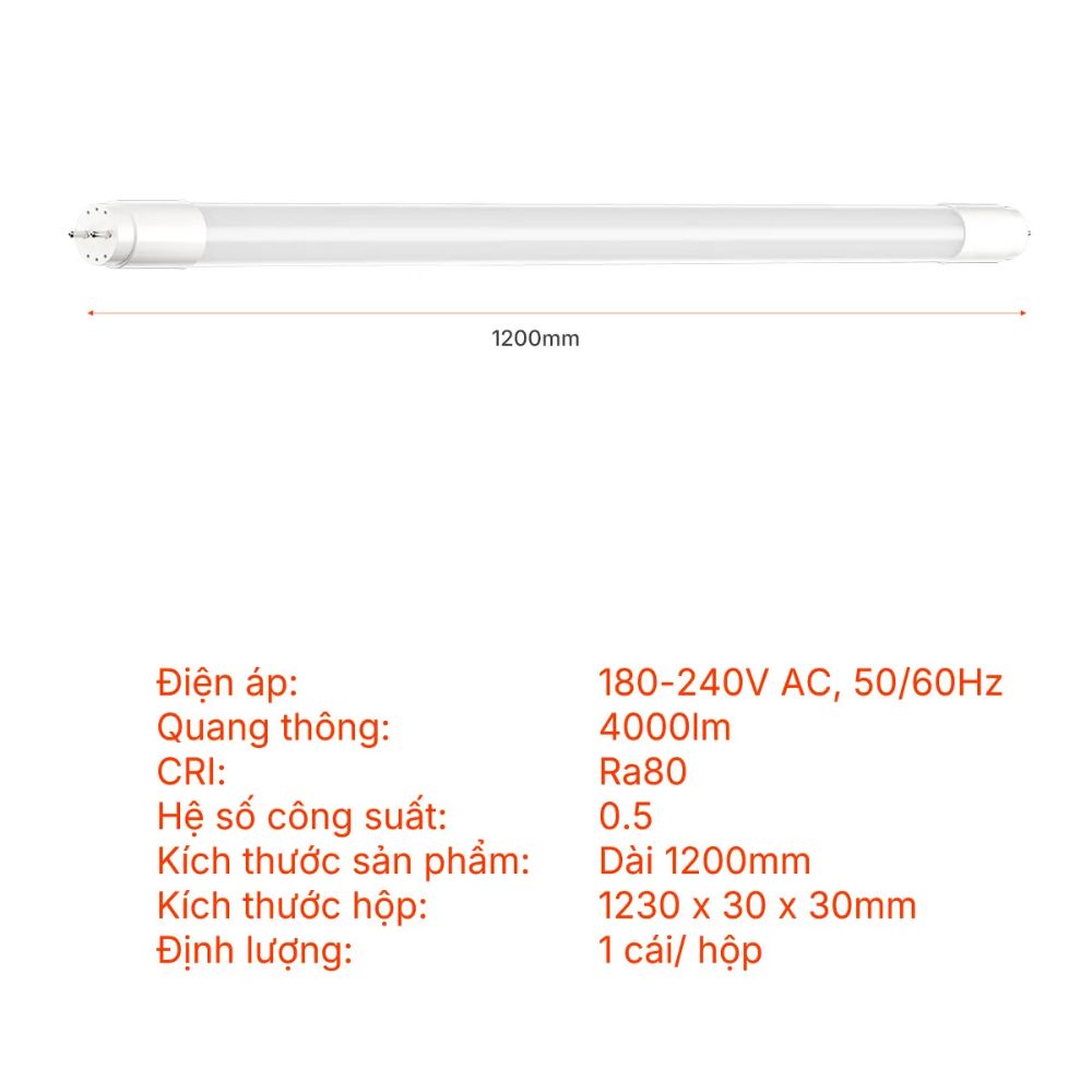 Đèn Led tuýp T8 1.2m 40W Nanoco NT8G406 / NT8G403 Lite Series