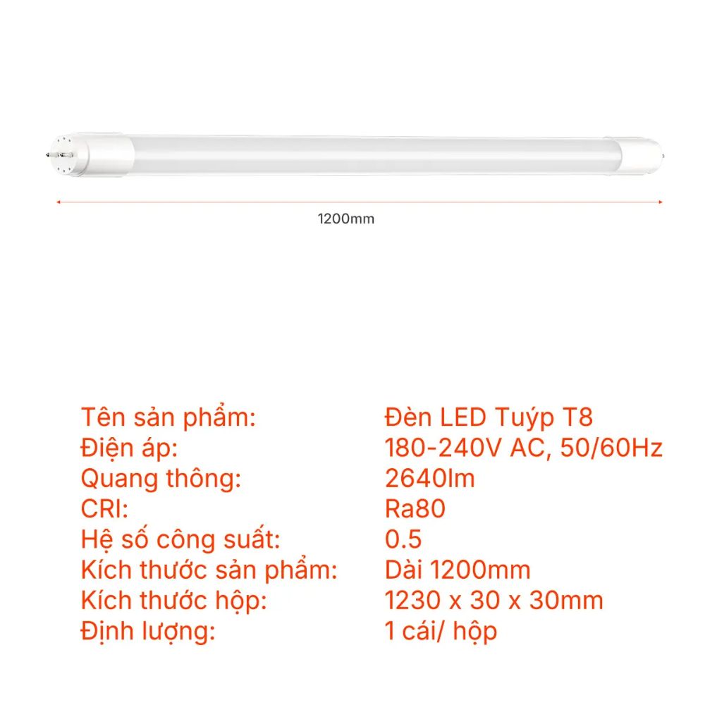 Đèn Led tuýp T8 1.2m 22W Lite Series Nanoco NT8P226 / NT8P223