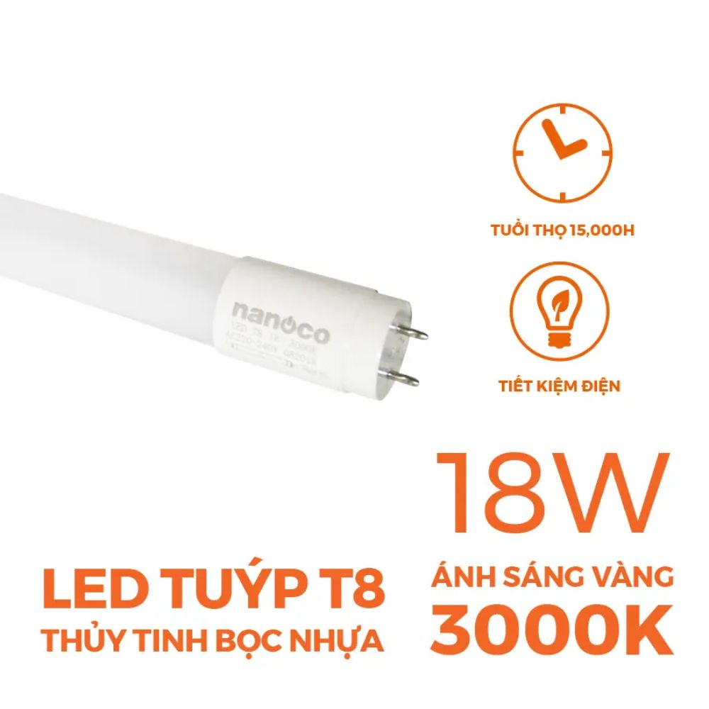 Đèn LED tuýp T8 18W Nanoco NT8T1831 / NT8T1861