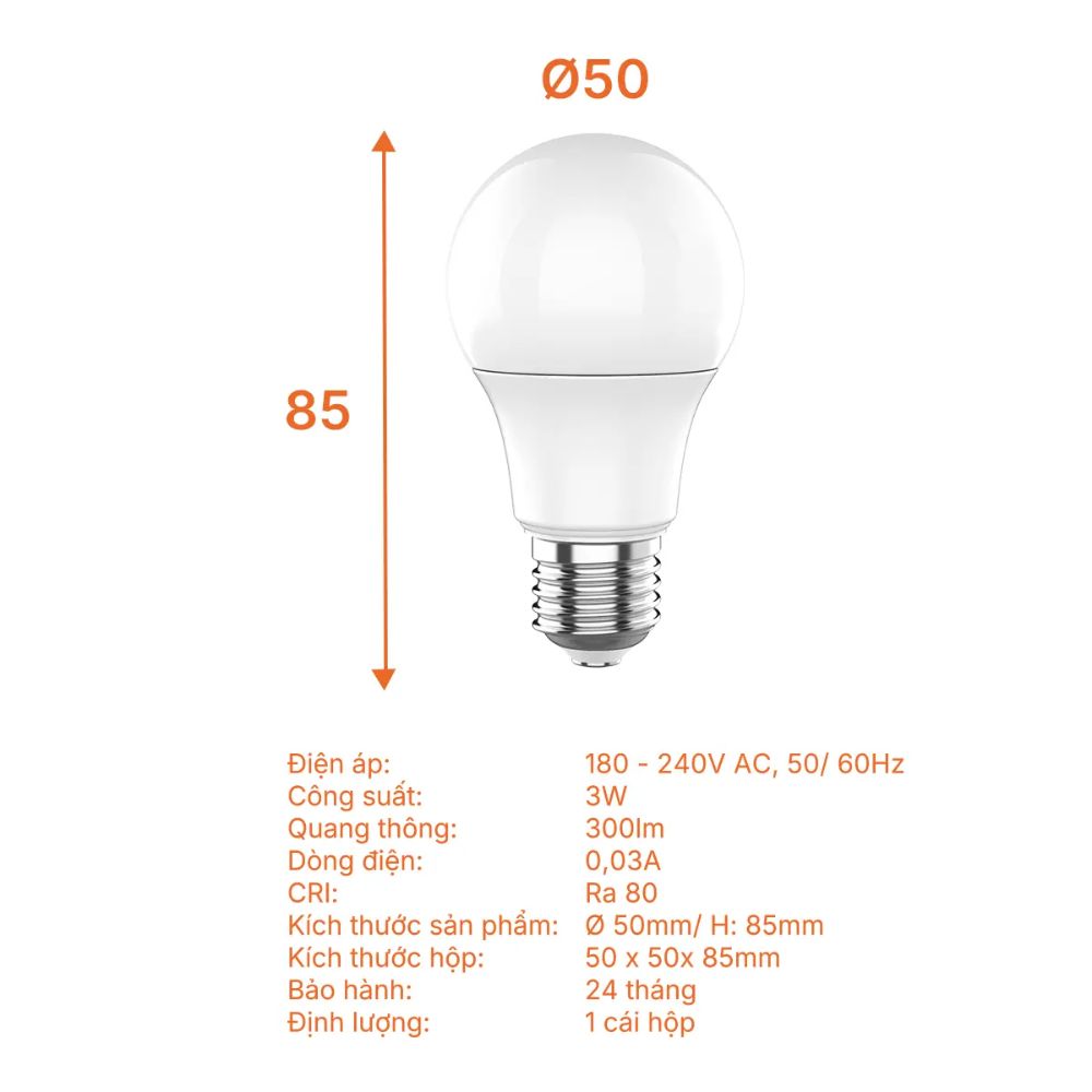 Bóng đèn LED Bulb tròn E27 5W Nanoco NLBL056 / NLBL053 Lite Series