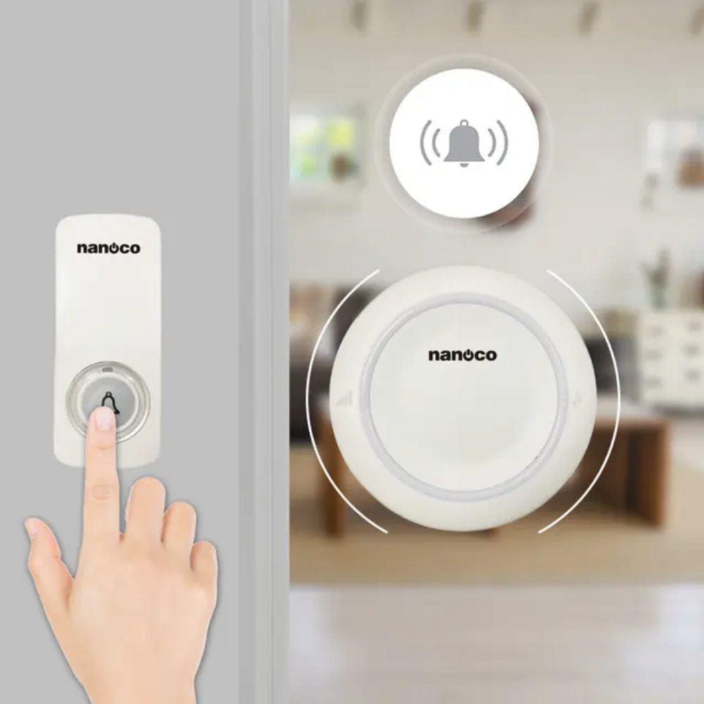 Bộ chuông điện không dây (không dùng pin) Nanoco ND153W/BK
