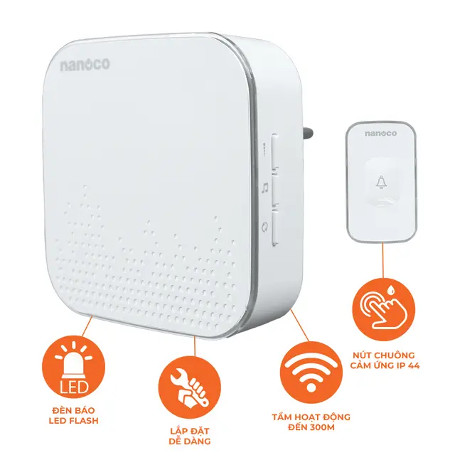 Bộ chuông điện không dây Nanoco ND156