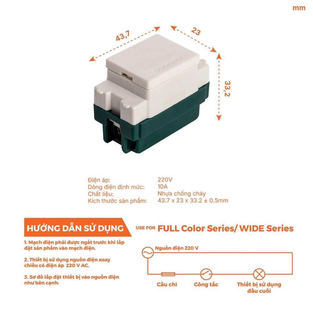 Cầu chì Full Nanoco NF102FL