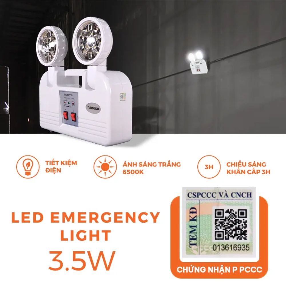 Đèn Led chiếu sáng khẩn cấp Nanoco NEM21351