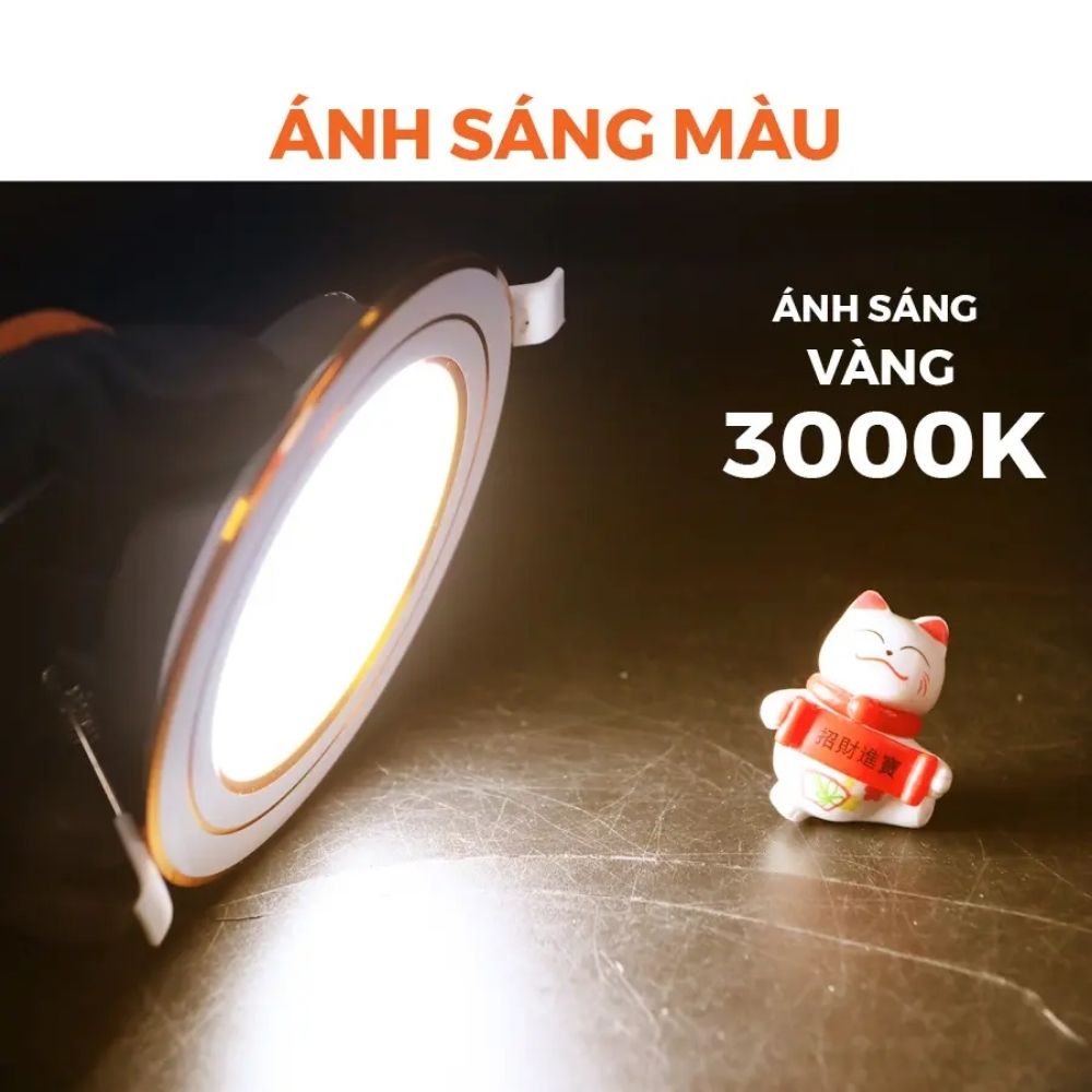 Đèn LED Dowlight 3S Series 12W Nanoco NDL12 viền vàng