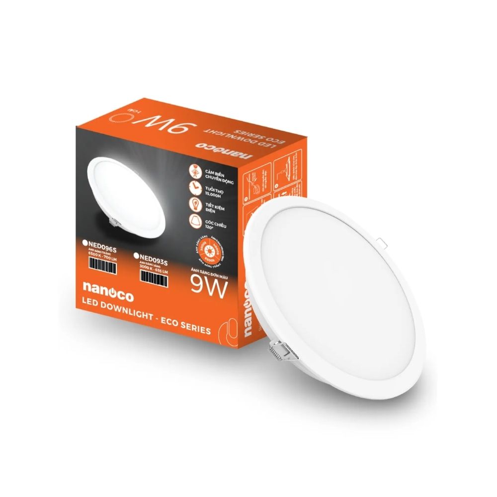 Đèn LED Downlight 9W Nanoco NED093S / NED096S Eco Series