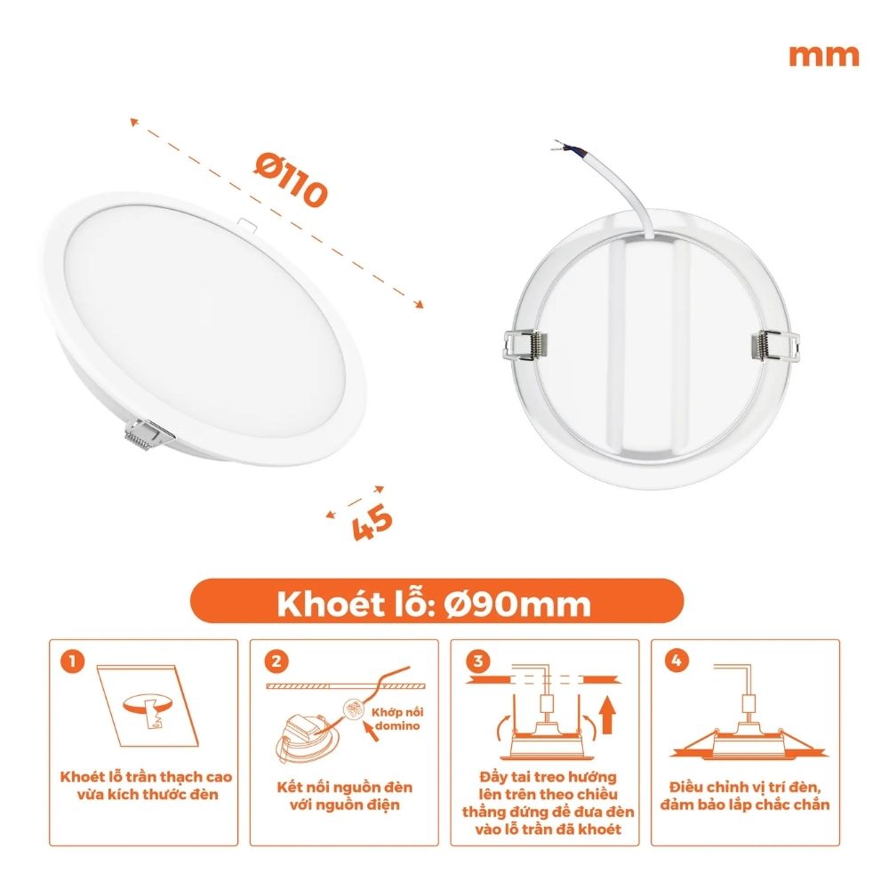 Đèn LED Downlight 9W Nanoco NED093S / NED096S Eco Series
