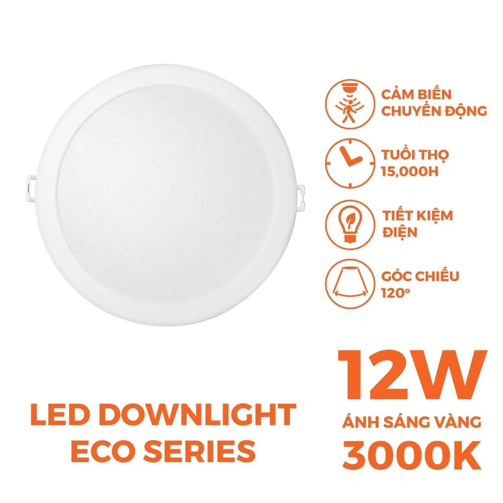 Đèn LED Downlight 12W Nanoco NED123S / NED126S Eco Series