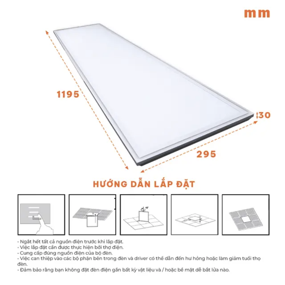 Đèn led panel tấm 295x295 40W Nanoco NPLB30121/6