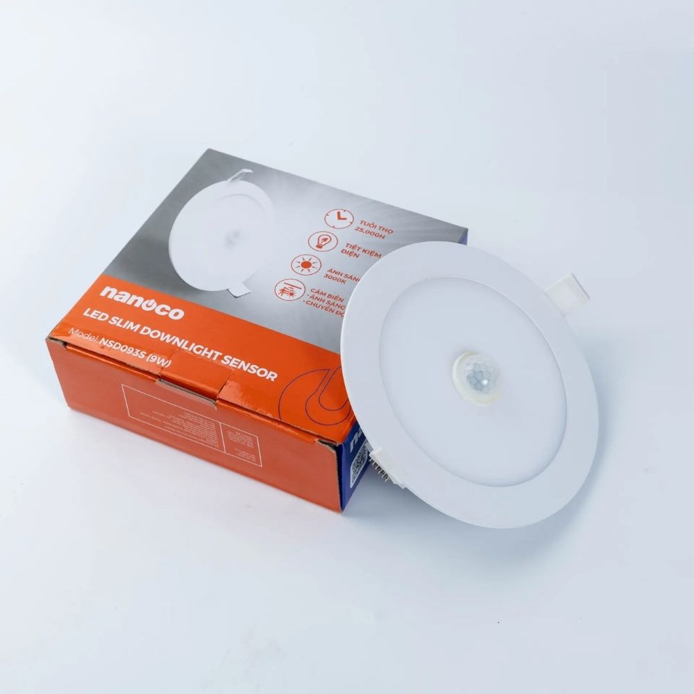 Đèn LED âm trần cảm biến 9W Nanoco NSD093S