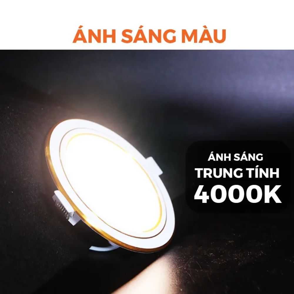 Đèn LED Slim Panel âm trần 9W Nanoco NSD09 Hera Series viền vàng