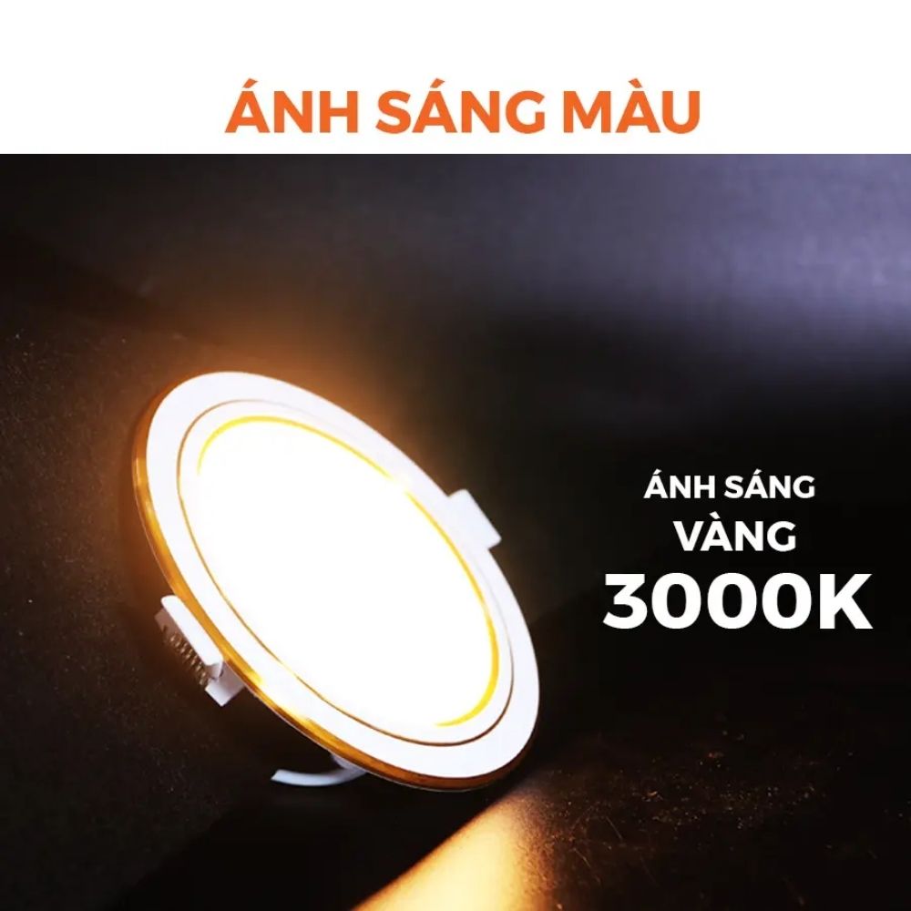 Đèn LED Slim Panel âm trần 9W Nanoco NSD09 Hera Series viền vàng