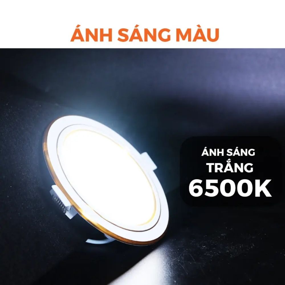 Đèn LED Slim Panel âm trần 9W Nanoco NSD09 Hera Series viền vàng