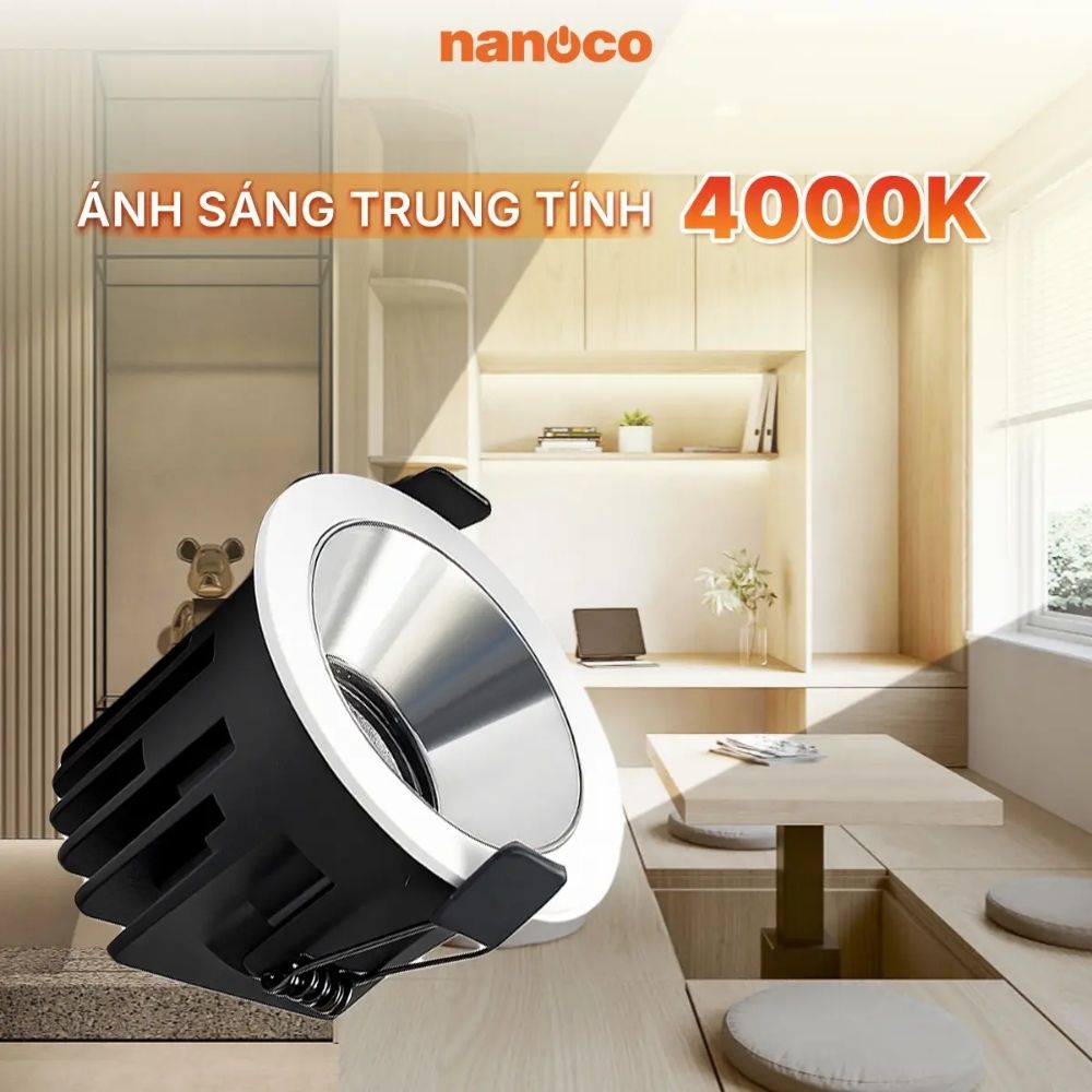 Đèn Spotlight âm trần chóa chrome 12W Nanoco NSP12WC