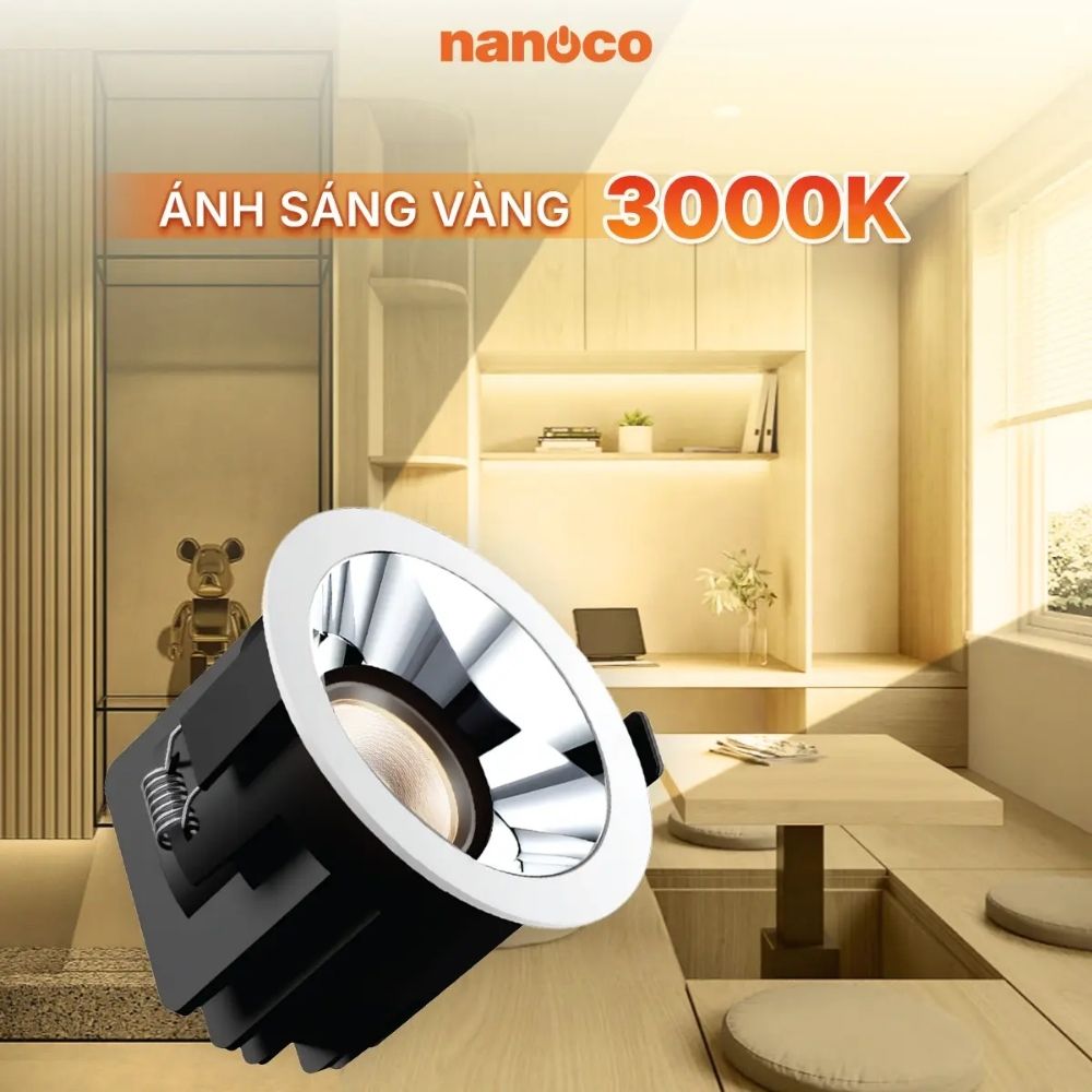 Đèn Spotlight âm trần chóa chrome 12W Nanoco NSP12WC