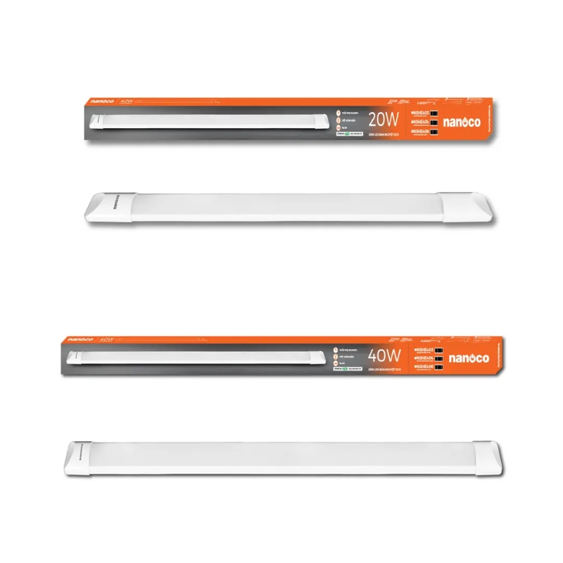 Đèn Led bán nguyệt nhựa PC nguyên khối 0.6m / 1.2m Nanoco NSHE