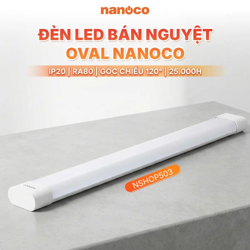 Đèn Led bán nguyệt thân và chóa nhựa PC trắng 50W Nanoco NSHOP