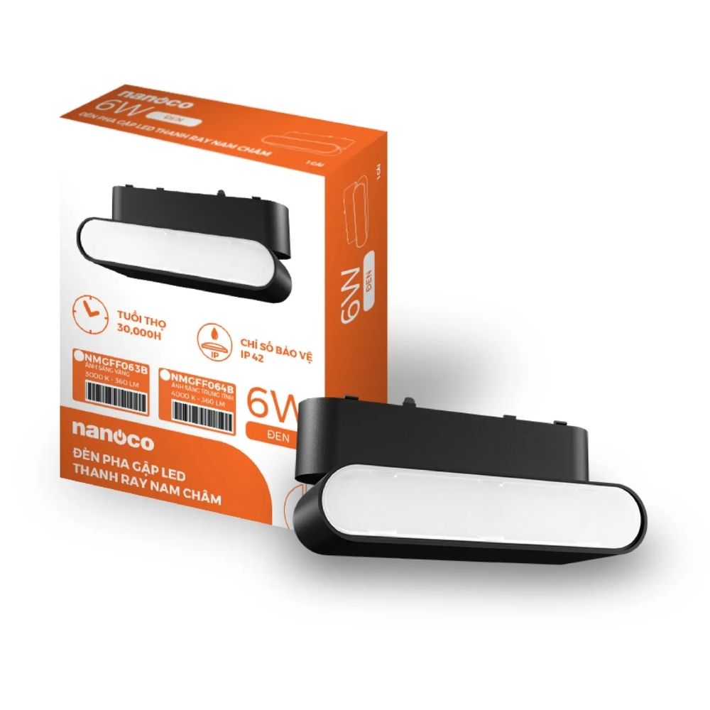 Đèn LED pha gập nam châm 6W Nanoco NMGFF064B / NMGFF063B