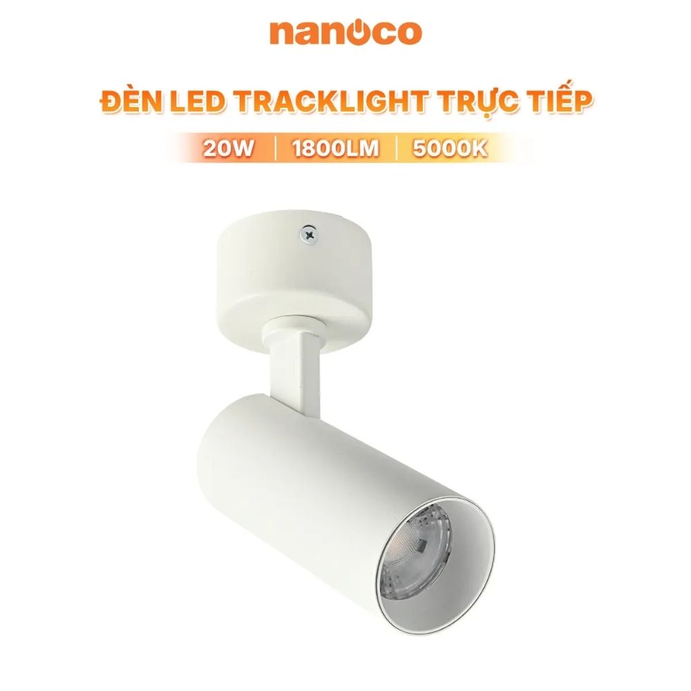 Đèn Track Light T2 20W Nanoco NTRS205W Sora Series 20W màu trắng