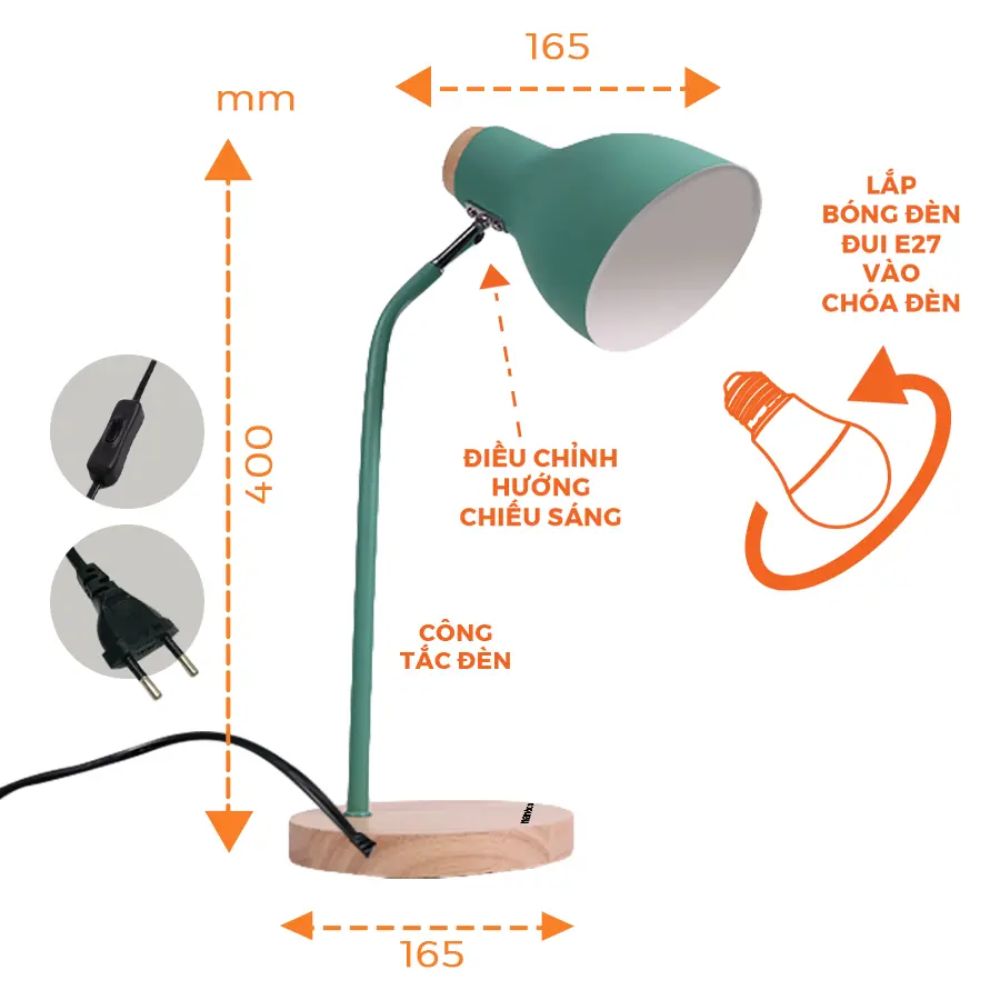 Đèn LED để bàn màu xanh lá Nanoco NDKC03WG