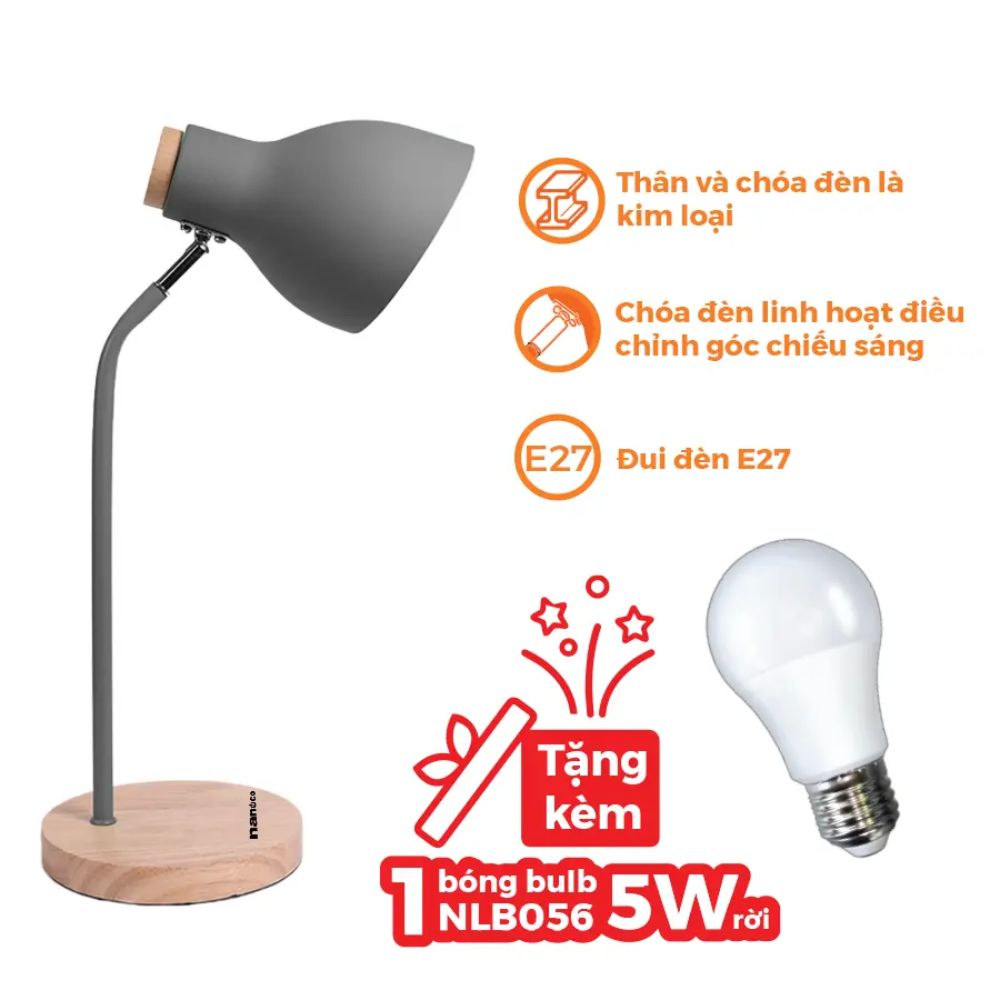 Đèn LED để bàn màu xám Nanoco NDKC03WGY