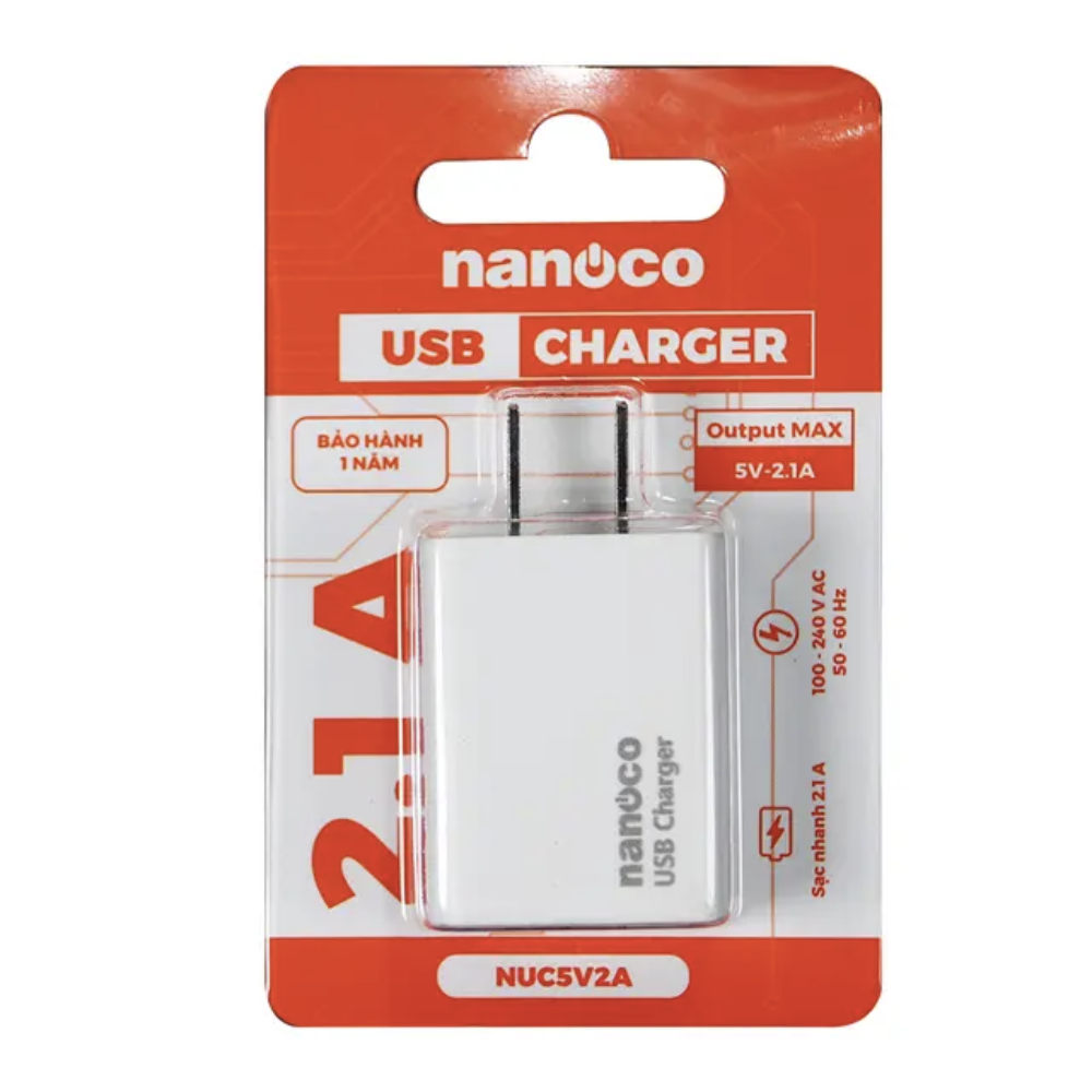 Cốc sạc USB type A Nanoco NUC5V2A
