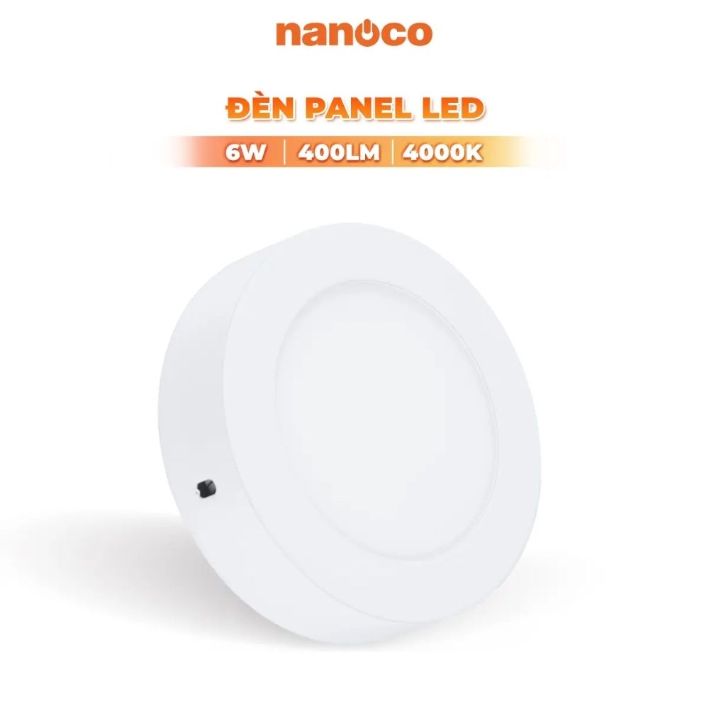 Đèn LED ốp trần nổi tròn 6W Nanoco NPL06 viền trắng