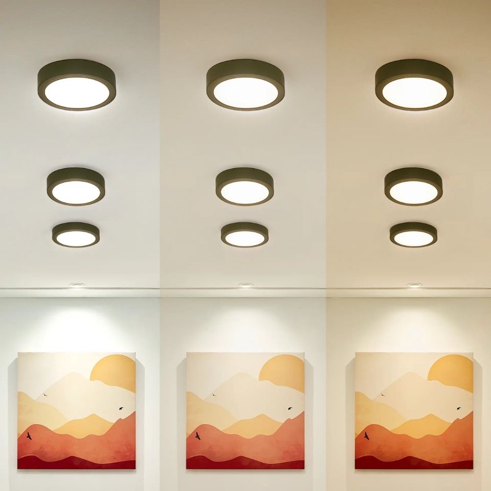 Đèn LED ốp trần nổi tròn 18W Nanoco NPL18 viền đen