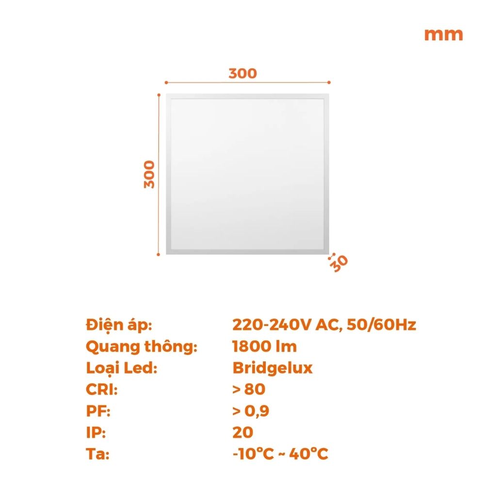 Đèn LED panel office 18W Nanoco NPLB303041 / NPLB303061 Maris Series