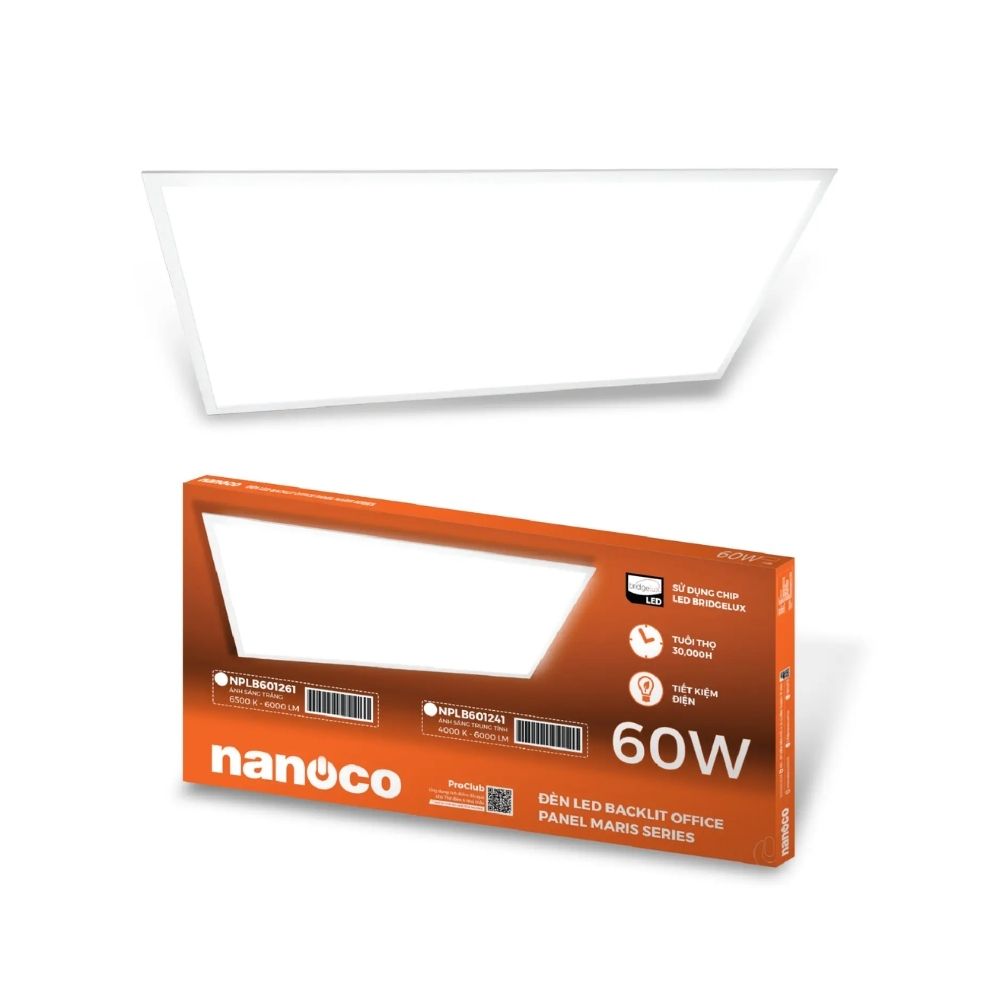 Đèn LED panel office 60W Nanoco NPLB601241 / NPLB601261 Maris Series