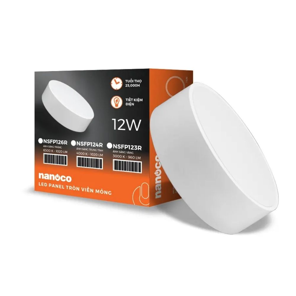 Đèn LED Panel ốp nổi 12W Nanoco NSFP126R / NSFP123R