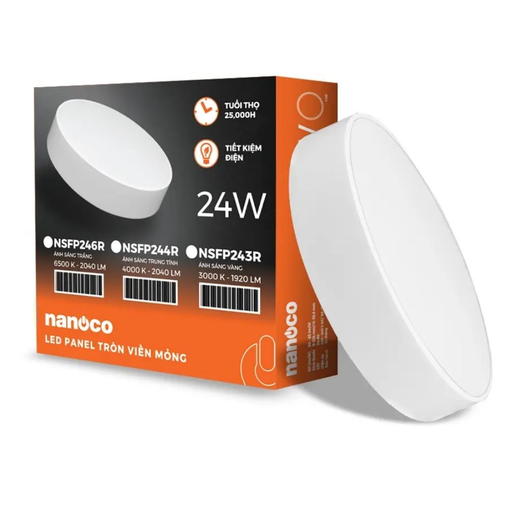 Đèn LED Panel ốp nổi 24W Nanoco NSFP24