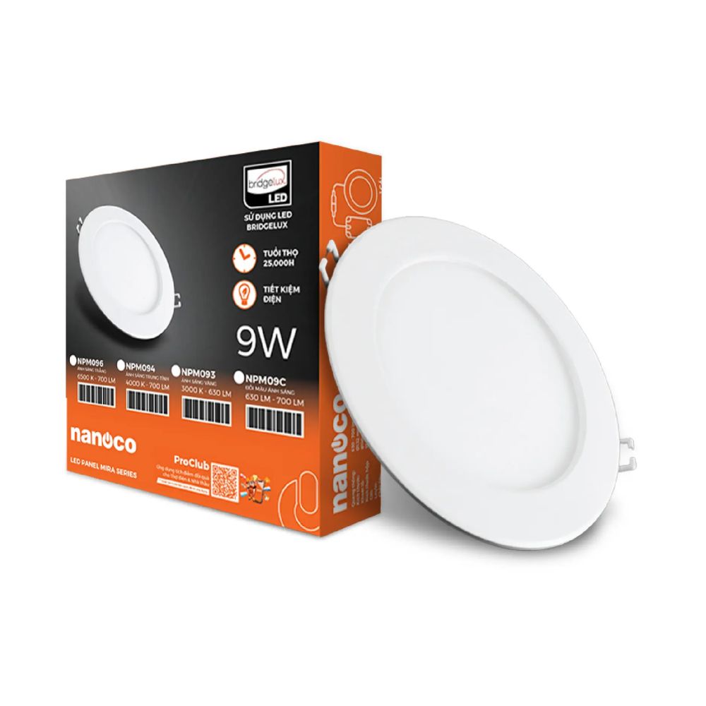 Đèn LED Slim Panel 9W Nanoco NPM09 Mira Series