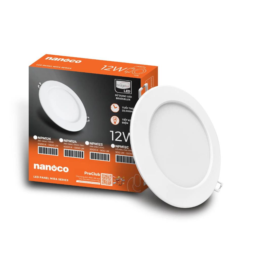 Đèn LED Slim Panel 12W Nanoco NPM12 Mira Series