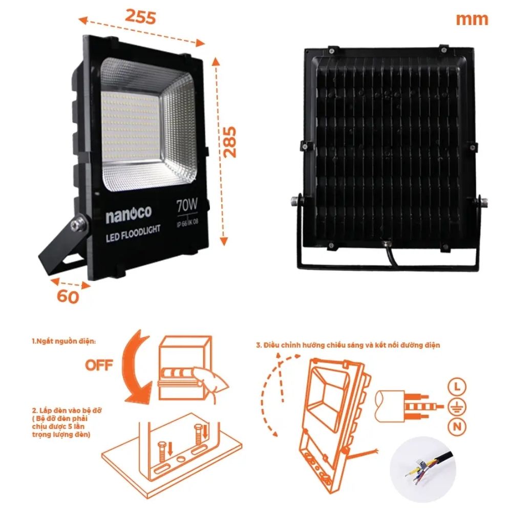 Đèn pha LED High Series 70W Nanoco NLFH0706