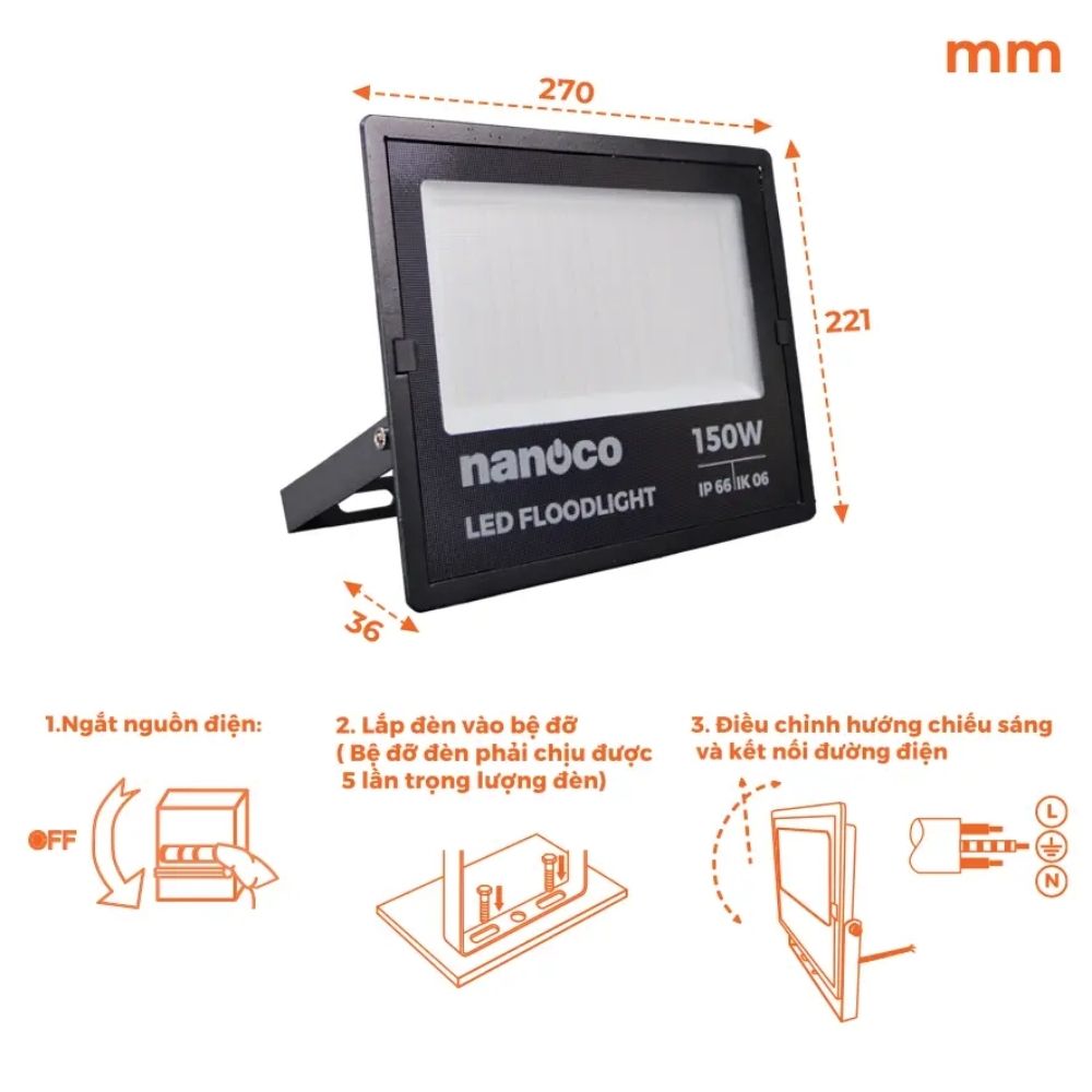 Đèn pha Led Janus Series 150W Nanoco NLFM1503 / NLFM1506