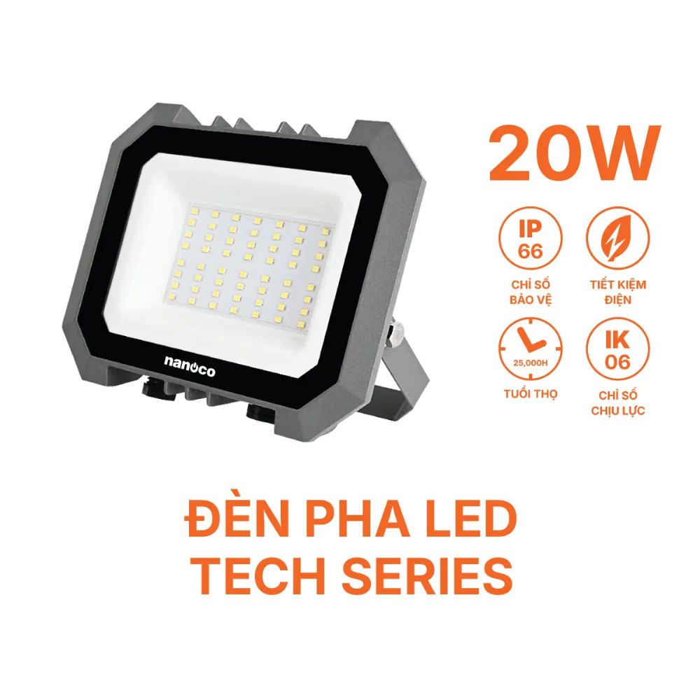 Đèn pha Led Tech Series 20W Nanoco NLFT020