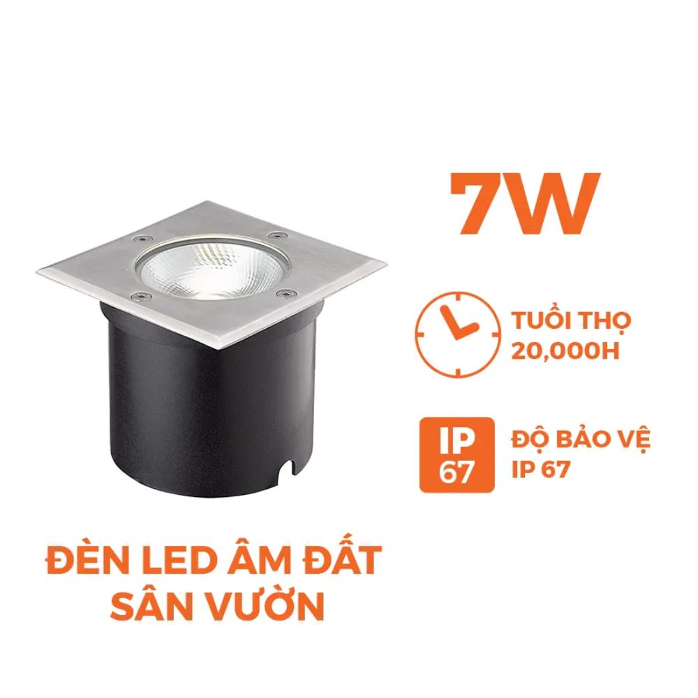 Đèn sân vườn LED âm đất vuông Nanoco NGL2642