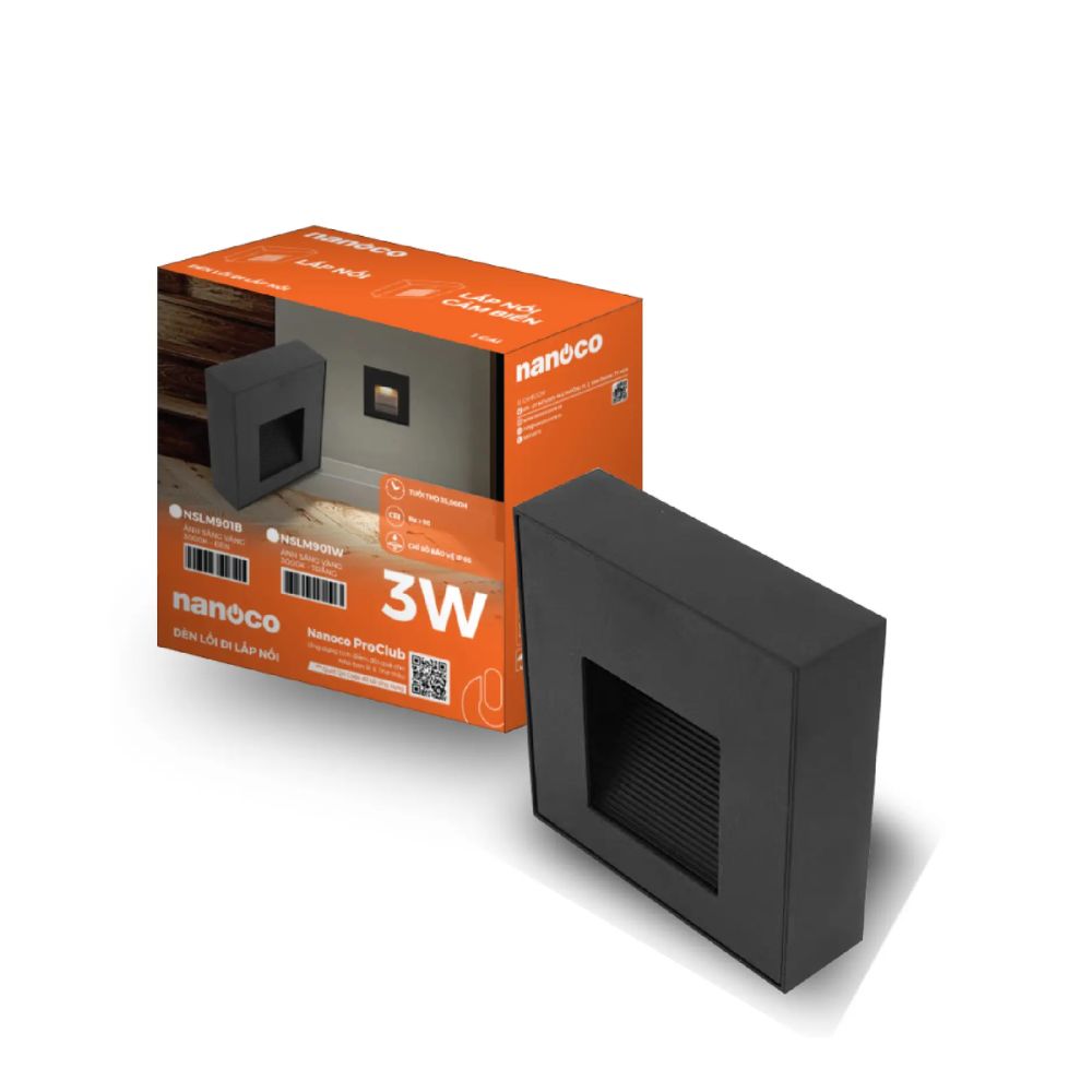 Đèn lối đi 3W Nanoco NSLX901 / NSLM901 Stella Series màu đen