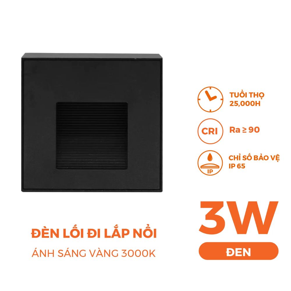 Đèn lối đi 3W Nanoco NSLX901 / NSLM901 Stella Series màu đen