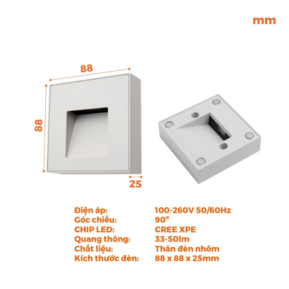 Đèn lối đi 3W Nanoco NSLX901 / NSLM901 Stella Series màu trắng