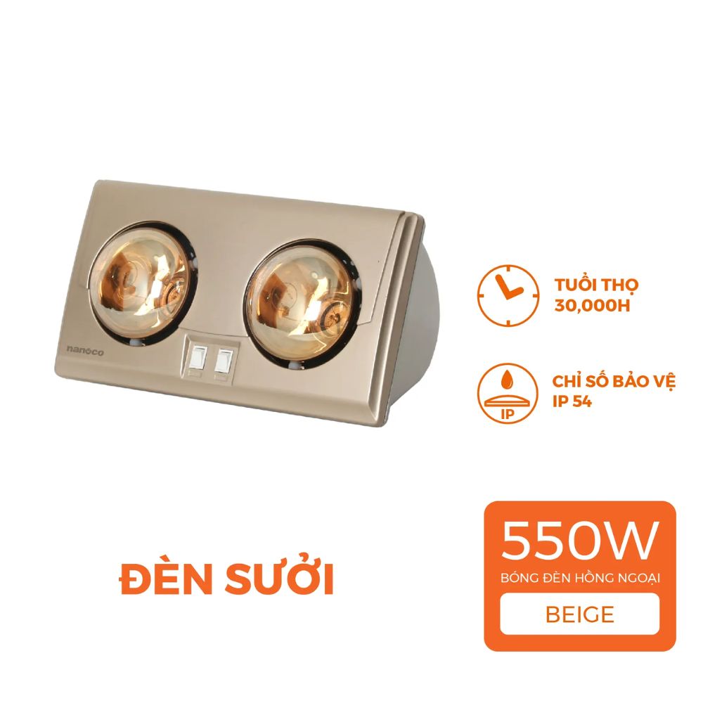 Đèn sưởi gắn tường Nanoco NBH634BE
