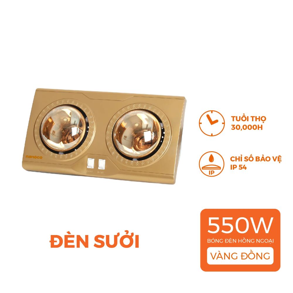 Đèn sưởi gắn tường Nanoco NBH649G