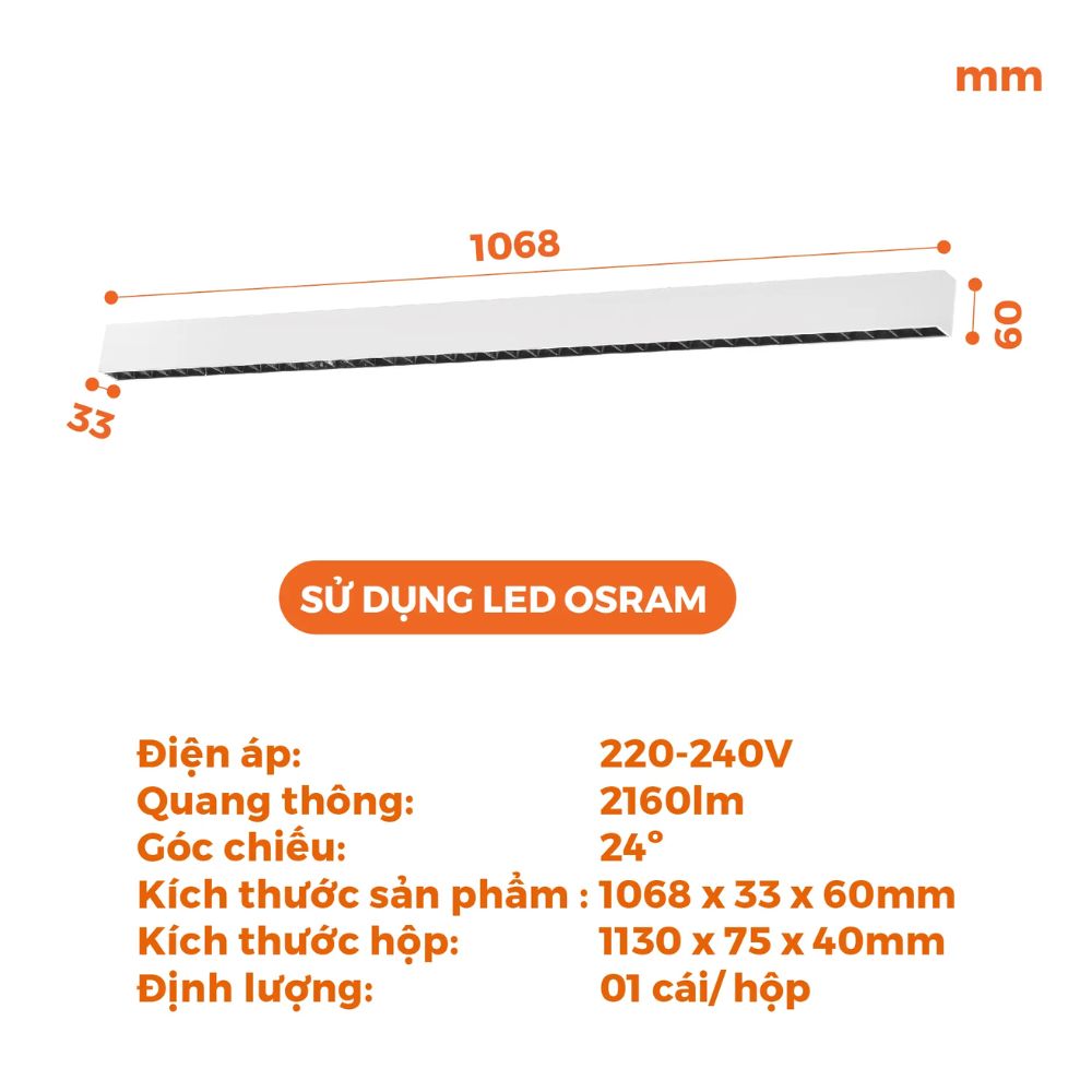 Đèn led thả trần Nanoco NLNG365W