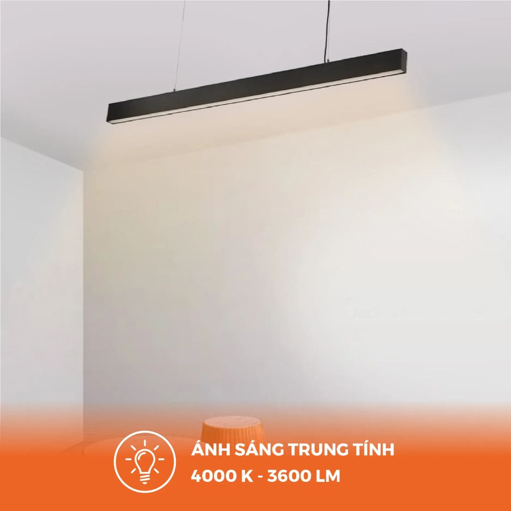 Đèn LED thả trần 40W Nanoco NLNF40 màu đen
