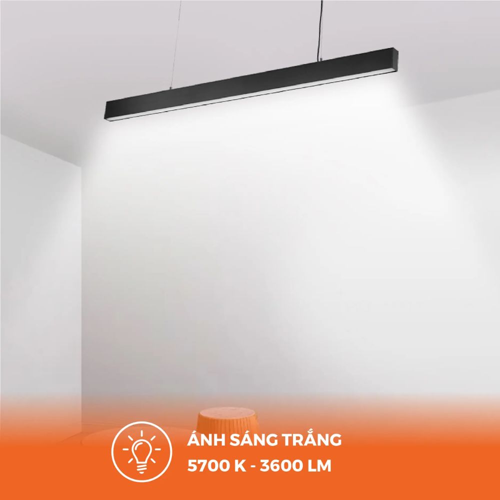 Đèn LED thả trần 40W Nanoco NLNF40 màu đen